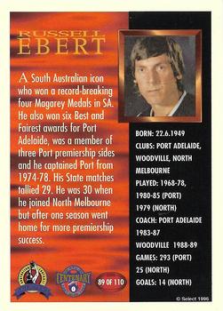 1996 Select AFL Hall of Fame #89 Russell Ebert Back